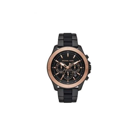 michael kors theroux black-tone and leather watch|Michael Kors cortlandt watch.